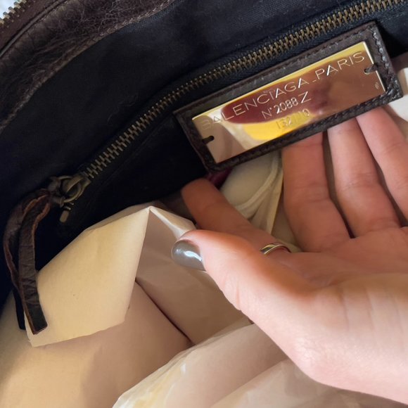 *Sold* Balenciaga Motorcycle Brown Weekender Work Handbag - Picture 6 of 7